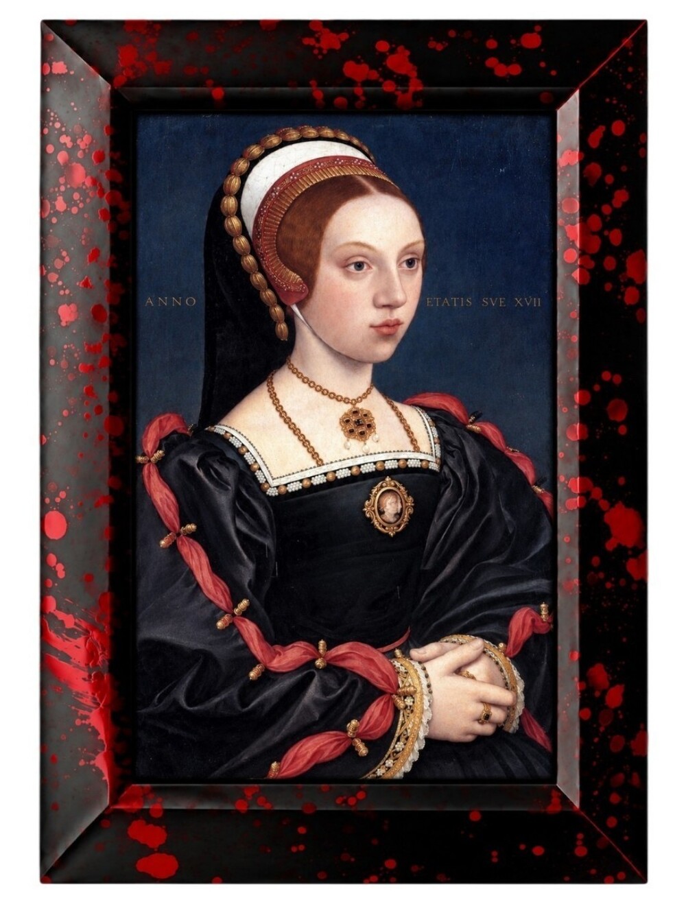 Queen Catherine Howard Oddity Queen Horror Bloody Gore Framed History Art Deco